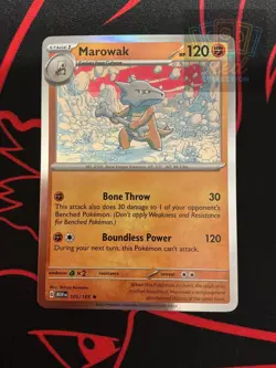 Marowak 105/165 Rare 151 Pokemon Holo Lightly Played - Image 1