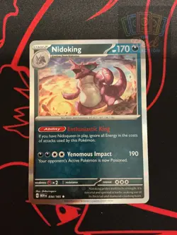 Nidoking 034/165 Rare 151 Pokemon Holo Lightly Played - Image 1