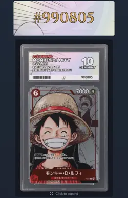 ACE 10 Monkey D. Luffy P-001 Premium Collection 25th anniversary One Piece TCG - Image 3