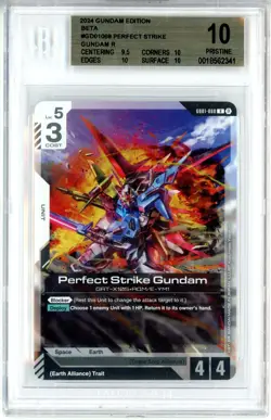 BGS Pristine 10 Gundam Card Game Perfect Strike Gundam GD01-068 R - Gundam Beta - Image 1