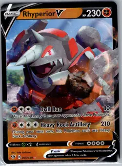 Rhyperior V 095/189 SWSH03: Darkness Ablaze - Pokemon Card - NM - Image 1