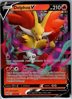 Delphox V 027/196 SWSH11: Lost Origin - Pokemon Card - NM - Image 1