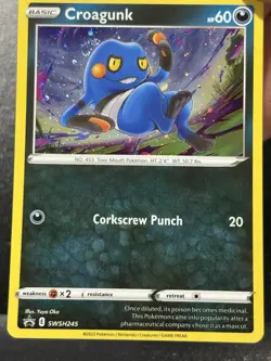Croagunk Multiple Swirls 💫💫 Black Star Promo Holo 2022 Nm-Lp Pokemon Card - Image 1
