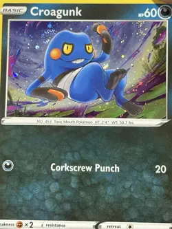 Croagunk Multiple Swirls 💫💫 Black Star Promo Holo 2022 Nm-Lp Pokemon Card - Image 3