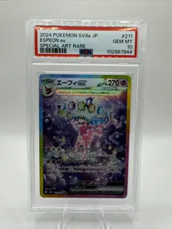 PSA 10 Espeon ex SAR 211/187 Terastal Festival sv8a 2024 Pokemon Card Japanese - Image 1
