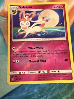 POKEMON SYLVEON 87/131 RARE REVERSE HOLOFOIL FORBIDDEN LIGHT NM CARD - Image 1