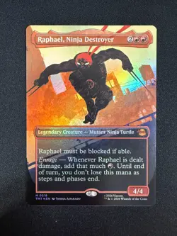 Raphael, Ninja Destroyer (BORDERLESS FOIL) - TMNT (Magic) NM - Image 1