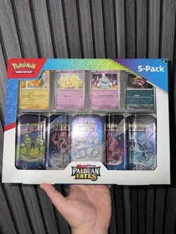 Pokemon TCG Paldean Fates Mini Tin X5 Costco - Image 1