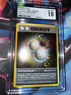 2001 POKEMON JPN DARKNESS, & TO LIGHT HOLO MIRACLE ENERGY CGC 10 GEM MINT - Image 4
