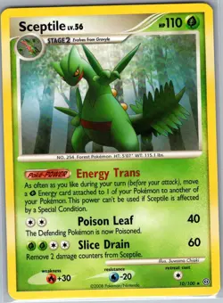 Sceptile - 10/100 (DP Stormfront) 010/100 Non Holo Deck Exclusives - Pokemon NM - Image 1