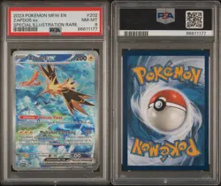 2023 POKEMON MEW EN-151 SPECIAL ILLUSTRATION RARE #202/165 ZAPDOS EX PSA 8 - Image 1