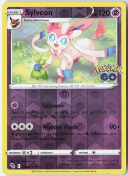 Sylveon 035/078 Holo Rare Pokemon GO Pokemon Reverse Holo Near Mint - Image 1