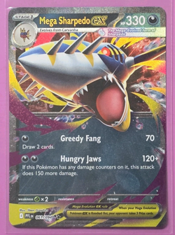 Pokemon Mega Sharpedo ex 061/094 Me02: Phantasmal Flames Holo - Image 1