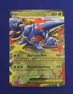 Pokemon Mega Heracross ex 004/094 Me02: Phantasmal Flames Holo - Image 1