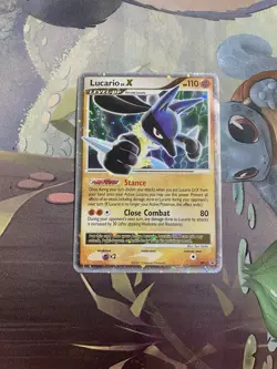 Pokemon TCG Lucario LV.X DP12 Diamond and Pearl Black Star Promo Holo LP - Image 1