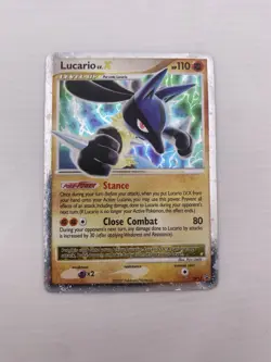 Pokemon TCG Lucario LV.X DP12 Diamond and Pearl Black Star Promo Holo LP - Image 2
