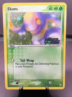 Pokemon TCG Ekans 55/109 EX Team Rocket Returns Reverse Holo Stamped LP/NM Swirl - Image 1