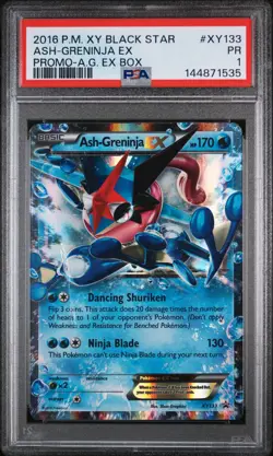 2016 POKEMON XY BLACK STAR PROMO ASH-GRENINJA EX BOX ASH-GRENINJA EX PSA 1 - Image 1