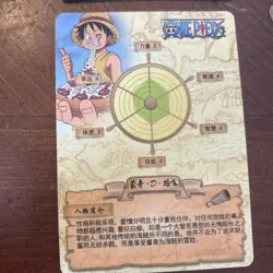 One Piece Luffy Eating Pizza Anime Manga RARE Mint Holo Trading Card CCG Japanes - Image 4