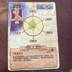 One Piece Luffy Eating Pizza Anime Manga RARE Mint Holo Trading Card CCG Japanes - Image 5