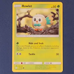 Rowlet 17/236 - Cosmic Eclipse - Common Pokemon Card - M / NM - Image 1