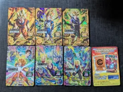 cartes Super Dragon ball Heroes Trading Cards MM1 Sample cards 7 cards set UR - Image 1