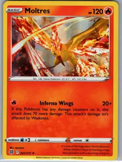 Moltres 021/172 SWSH09: Brilliant Stars - Pokemon Card - NM - Image 1