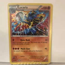 Pokemon TCG Lucario Promo Holo 100 HP XY140 XY English Stage 1 Fighting Metal - Image 1