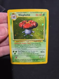 Vileplume 15/64 Holo Rare Jungle Pokemon Unlimited Holo Heavily Played - Image 1