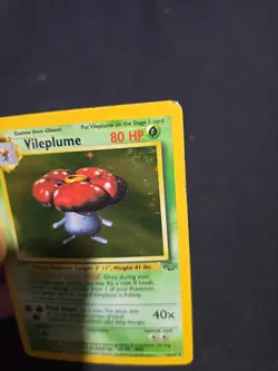 Vileplume 15/64 Holo Rare Jungle Pokemon Unlimited Holo Heavily Played - Image 2
