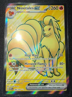 Pokemon Ninetales ex 186/165 Full Art Scarlet & Violet 151 English NM - Image 1