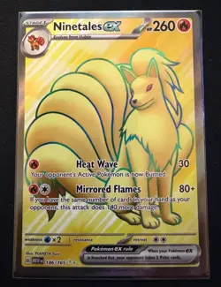 Pokemon Ninetales ex 186/165 Full Art Scarlet & Violet 151 English NM - Image 2