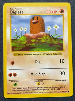 Pokemon Card - Shadowless Diglett - Base Set - 47/102 - Image 1