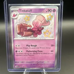 Pokemon TCG Tinkatuff 166/091 Paldean Fates Baby Shiny Card NM/Mint Condition - Image 1