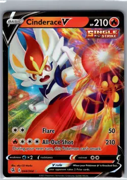 Cinderace V 044/264 SWSH08: Fusion Strike - Pokemon Card - NM - Image 1