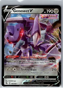 Genesect V 185/264 SWSH08: Fusion Strike - Pokemon Card - NM - Image 1