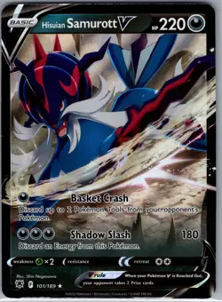 Hisuian Samurott V 101/189 SWSH10: Astral Radiance - Pokemon Card - NM - Image 1