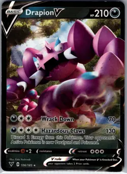 Drapion V 106/185 SWSH04: Vivid Voltage - Pokemon Card - NM - Image 1