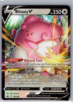 Blissey V 119/198 SWSH06: Chilling Reign - Pokemon Card - NM - Image 1