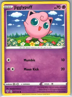 Jigglypuff 067/189 Non Holo SWSH03: Darkness Ablaze - Pokemon Card - NM - Image 1