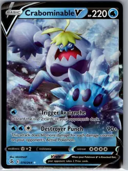 Crabominable V 076/264 SWSH08: Fusion Strike - Pokemon Card - NM - Image 1