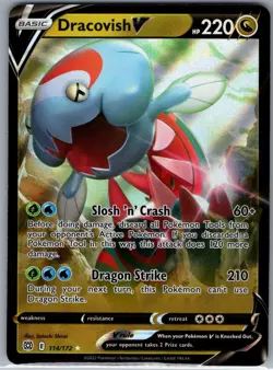 Dracovish V 114/172 SWSH09: Brilliant Stars - Pokemon Card - NM - Image 1