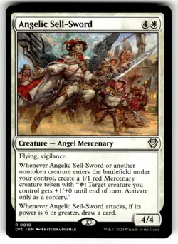 Angelic Sell-Sword 0010 Non Foil Rare Outlaws of Thunder Junction MTG NM - Image 1
