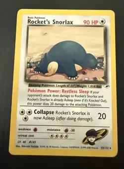 Pokemon TCG Rockets Snorlax 33/132 Gym Heroes - Image 1