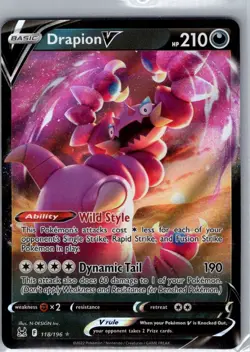 Drapion V 118/196 SWSH11: Lost Origin - Pokemon Card - NM - Image 1