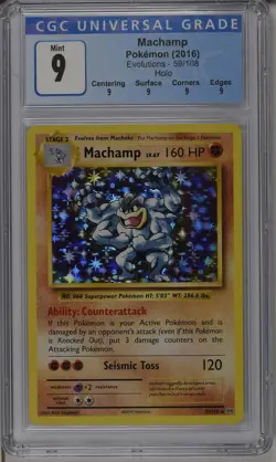 Pokemon TCG Machamp Evolutions 59/108 Holo Rare CGC 9 - Image 1