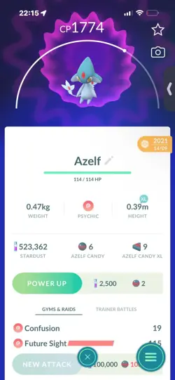 Pokemon Go Legendary Azelf ( Normal ) (Reduced) - Image 1