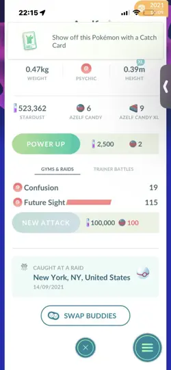 Pokemon Go Legendary Azelf ( Normal ) (Reduced) - Image 2