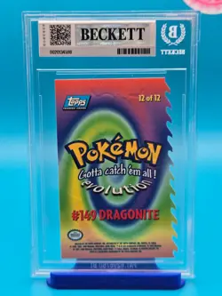 1999 Topps Pokemon Movie Animation Edition Blue Logo Die-Cuts #12 Dragonite - Image 2