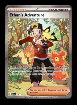 605. Pokemon Destined Rivals. 236/182 Ethan Adventure Special Illustration (344) - Image 1
